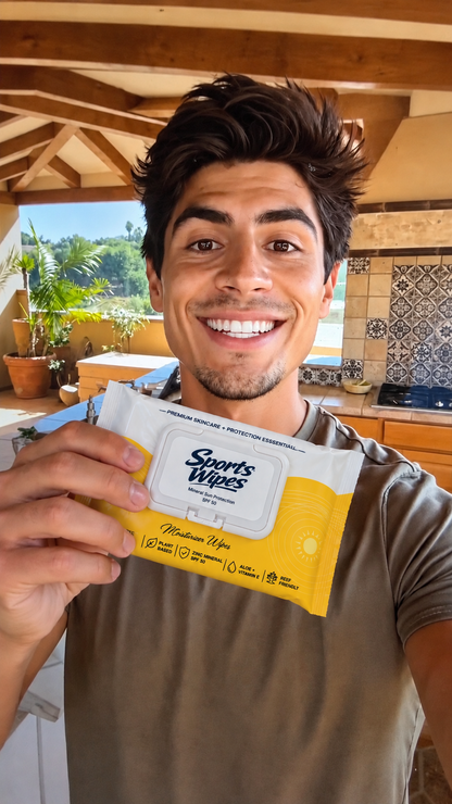 Sport Wipes – Mineral Based (Zinc) SPF 50 Moisturizer Towelettes.